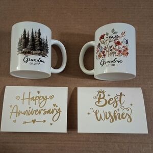 Grandparents Anniversary 11oz Coffee Mug Set With Greeting Cards